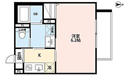 robot home 西大宮II 1階1Kの間取り