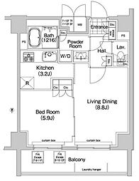 コンフォリア春日富坂 1LDKの間取図画像