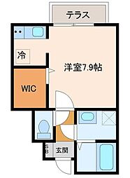 ジラソーレ 1階ワンルームの間取り