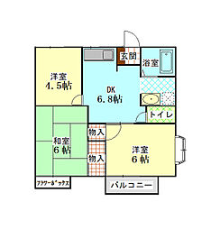 グランデュール森田 2階3DKの間取り