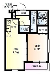 Osaka Metro今里筋線 瑞光四丁目駅 徒歩8分の賃貸アパート 3階1LDKの間取り