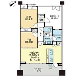 ライオンズ相模大野ステーションエアリスタ 2LDKの間取図画像