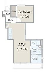 Maison桜 1LDKの間取図画像