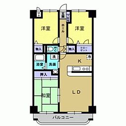 M,Kマンションかすみ 3LDKの間取図画像