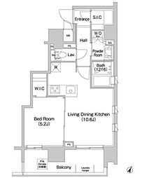 コンフォリア神楽坂DEUX 1LDKの間取図画像