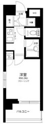 パレステュディオ芝浦シティ 1Kの間取図画像