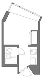 スタジオ明泉 2階ワンルームの間取り