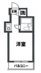トップ恵比寿 5階ワンルームの間取り