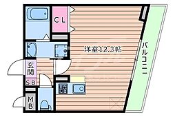 レインボーローズ 1Kの間取図画像