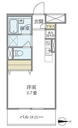 メゾンベール南麻布 4階ワンルームの間取り