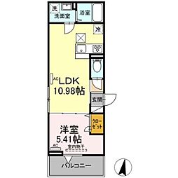 UP GOD HORIKIRI 1LDKの間取図画像