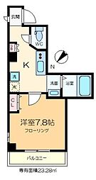 サンパティーク 1Kの間取図画像