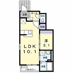チェリーメゾン 1階1LDKの間取り