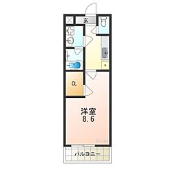 フジパレス福島ノース 1Kの間取図画像