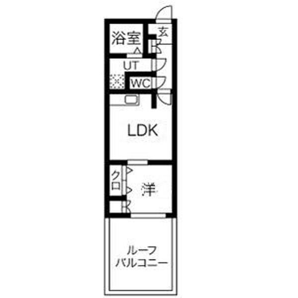 ローズマンション第二博多 403B｜福岡県福岡市博多区博多駅南３丁目(賃貸マンション1LDK・4階・31.68㎡)の写真 その2