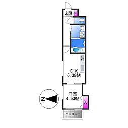 おおさか東線 JR長瀬駅 徒歩7分の賃貸アパート 2階1DKの間取り