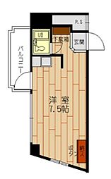 ジェンティール六本松 ワンルームの間取図画像