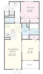 ロコエトワール 2階1SLDKの間取り