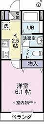クレセント西新宿 1Kの間取図画像