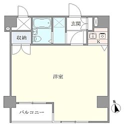 ベルメゾン上野松が谷 ワンルームの間取図画像