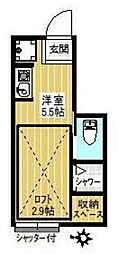 サークルハウス四つ木弐番館 ワンルームの間取図画像