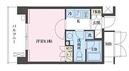 ガレリア東新宿 3階1Kの間取り