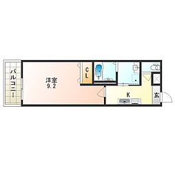 Osaka Metro長堀鶴見緑地線 横堤駅 徒歩6分の賃貸アパート 2階1Kの間取り