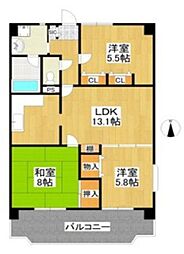 センチュリー7 3LDKの間取図画像