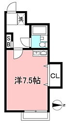 ヴァイルヘン・ハイム ワンルームの間取図画像