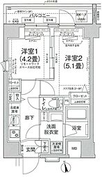 ルフレプレミアム町屋 2Kの間取図画像