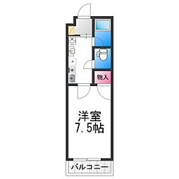 フォーレスト中百舌鳥 1Kの間取図画像