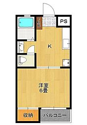 東急大井町線 戸越公園駅 徒歩3分の賃貸マンション 3階1Kの間取り