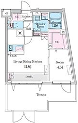新宿区西新宿5丁目マンション 1LDKの間取図画像