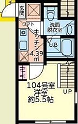 仮シティハイツ大船町 1階1Kの間取り