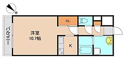 東京メトロ東西線 妙典駅 徒歩9分の賃貸マンション 3階1Kの間取り