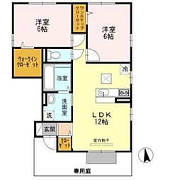 コニファー 2LDKの間取図画像