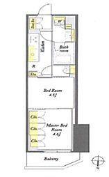 WORVE東京木場 2Kの間取図画像