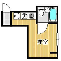 アビタシオン大内 2階ワンルームの間取り