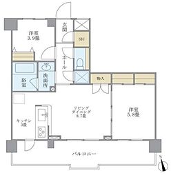 プレミアコンフォート西荻窪 2LDKの間取図画像