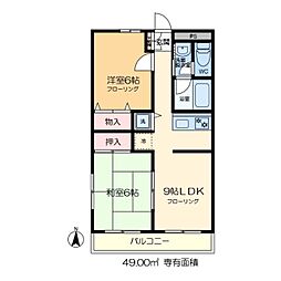 エレメント新小岩 2LDKの間取図画像