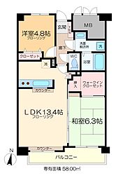 ミ・アモール 2LDKの間取図画像