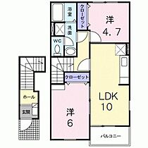 モンターニュＡ 204 ｜ 福岡県久留米市田主丸町益生田字人丸552-2（賃貸アパート2LDK・2階・50.14㎡） その2