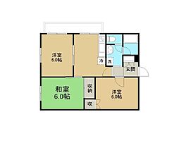 トーシンコーポ相模原 2階3DKの間取り