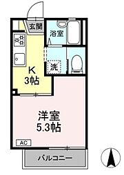 サンクレストせど 1Kの間取図画像