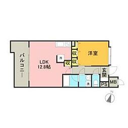 キルンズ博多駅南 1LDKの間取図画像