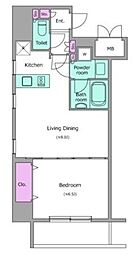 レジディア神田岩本町II 8階1LDKの間取り