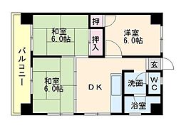 一倉ビル 3LDKの間取図画像