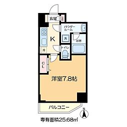 アーバンパーク綾瀬III 9階1Kの間取り