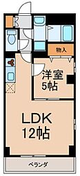 エムエスパラッゾ 1LDKの間取図画像