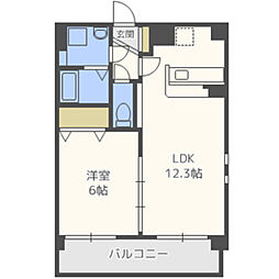 ル・シエル 1LDKの間取図画像